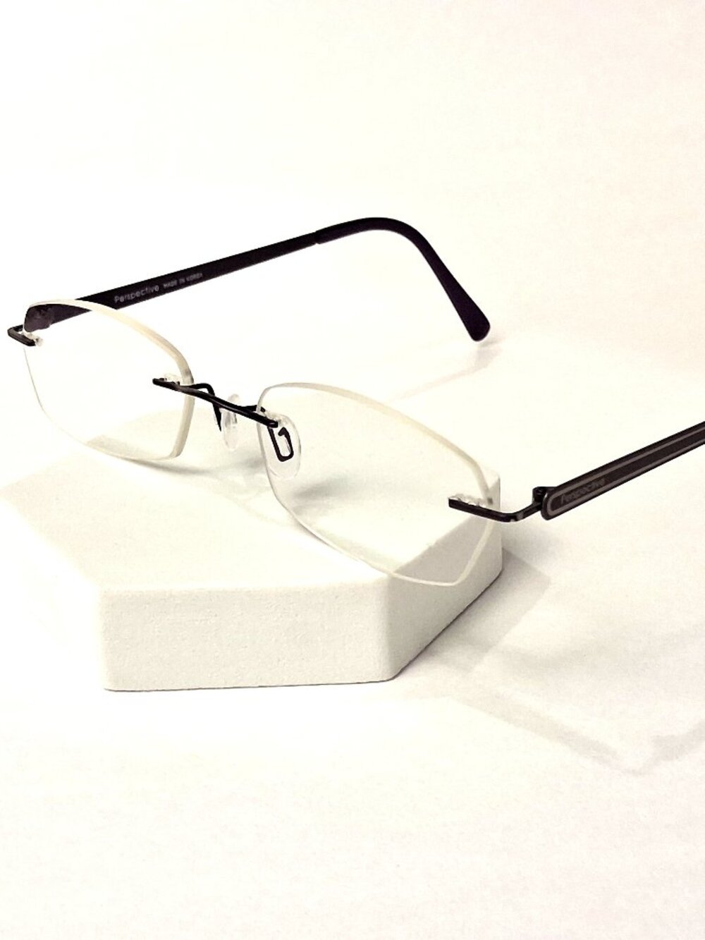 Götti Perspective Rimless Eyeglasses Black Metal Korea Violet Optical Frames